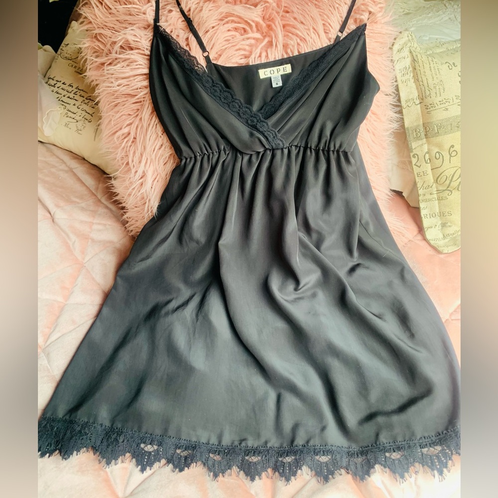 Y2K Black Lace Slip dress